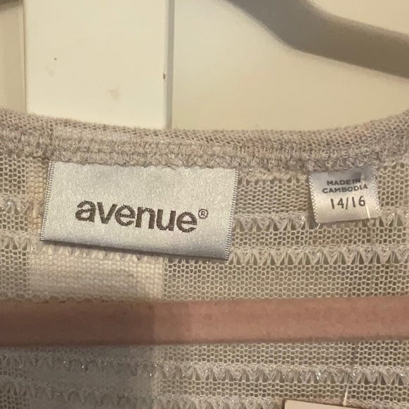 NWT.  AVENUE. Sparkly beige transparent top   size 14/16 - Picture 1 of 4